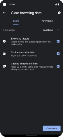 Press the fields next to the required data types. Press the fields next to the required data types.