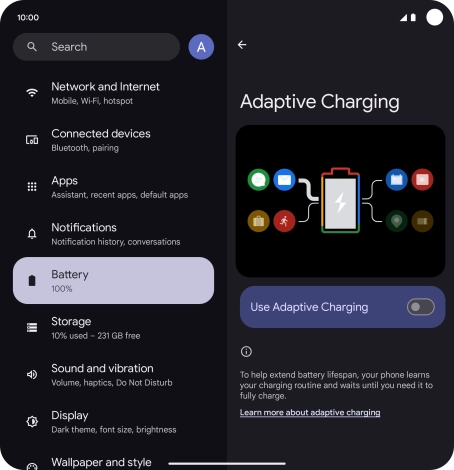 Press the indicator next to 