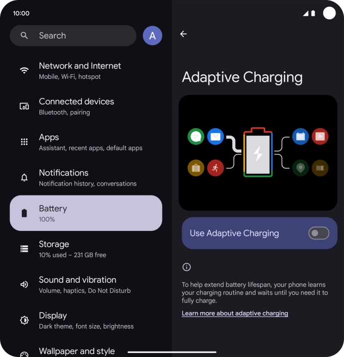 Press the indicator next to 