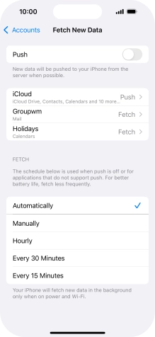 If you turn off the function, press the required setting.