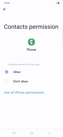Press the required setting.