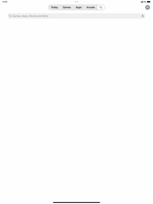 Press the search field.