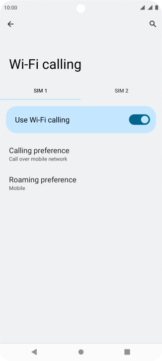 Press the required SIM.