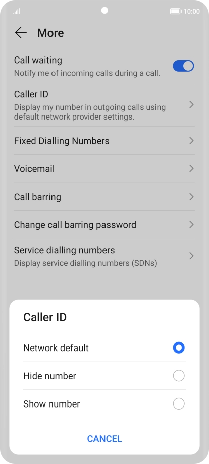 Press Show number to turn on caller identification.