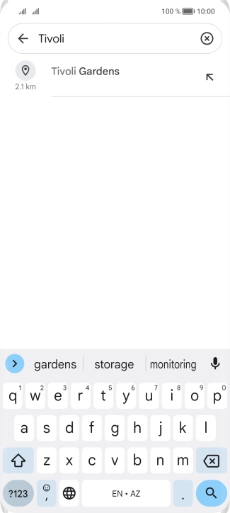 Press the required destination.