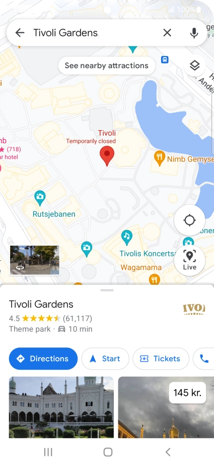 Press the destination at the bottom of the screen.