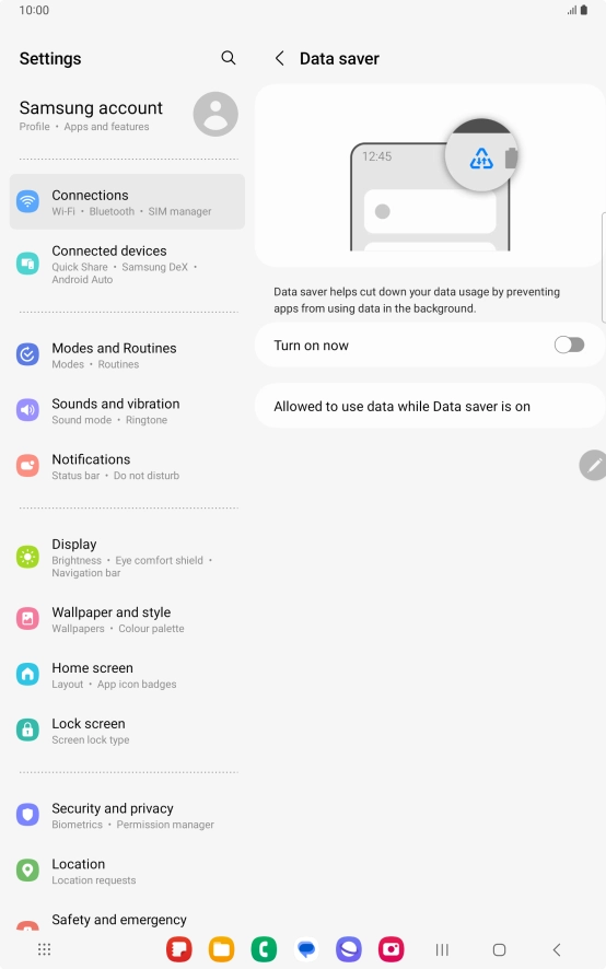 Press the indicator next to 