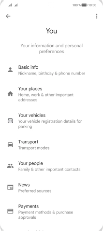 Press Basic info and follow the instructions on the screen to select phone owner settings.