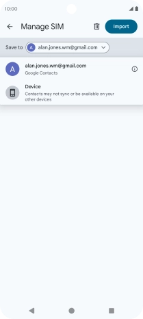 Press the required Google account.