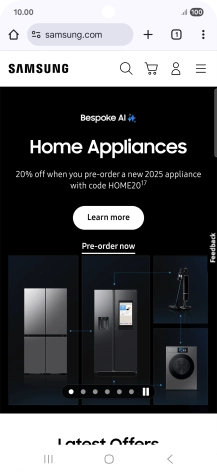 Press the menu icon.