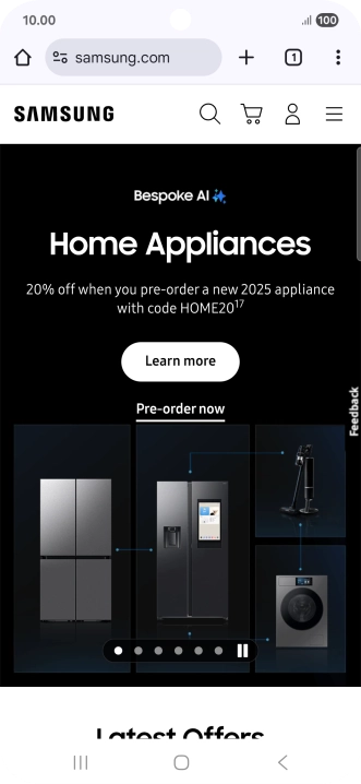 Press the menu icon.