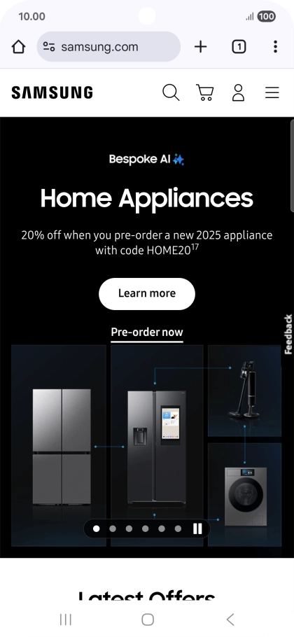 Press the menu icon.