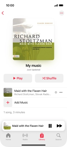 Press the song title.