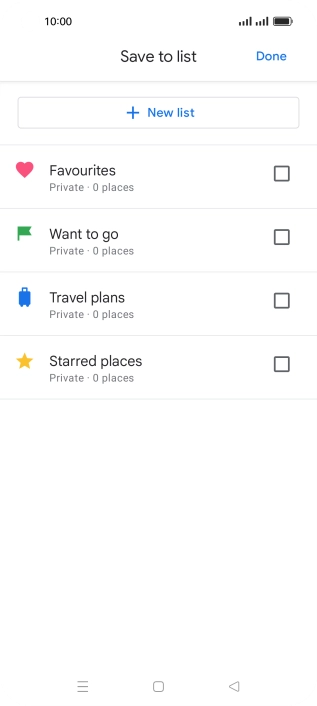 Press the required setting.