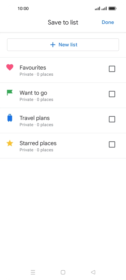 Press the required setting.