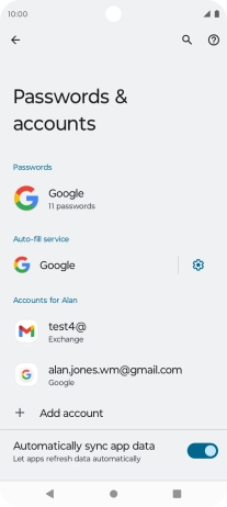 Press the required account. Press the required account.