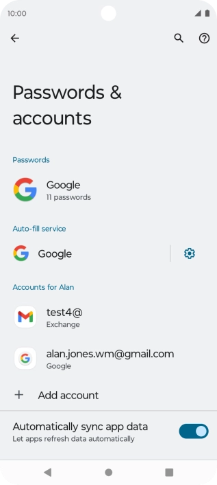 Press the required account. Press the required account.