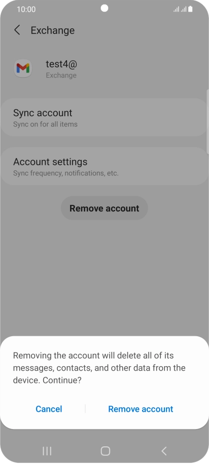 Press Remove account. Press Remove account.