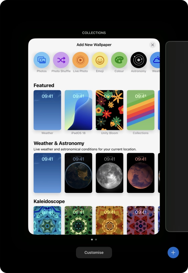 Press the required category and follow the instructions on the screen to select the required background image.
