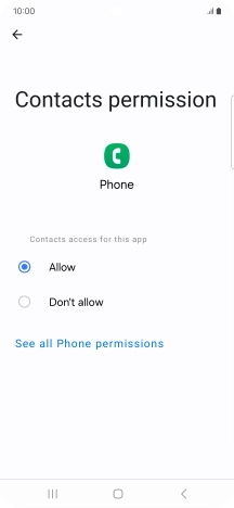 Press the required setting.