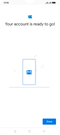 If this screen is displayed, your email account has been recognised and is being set up automatically. Follow the instructions on the screen to key in more information and finish setting up your phone.