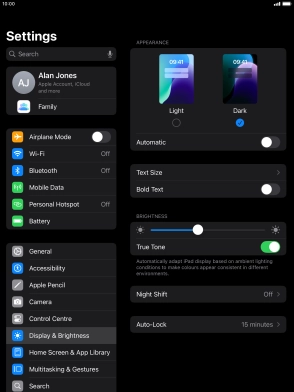 Press the indicator next to 