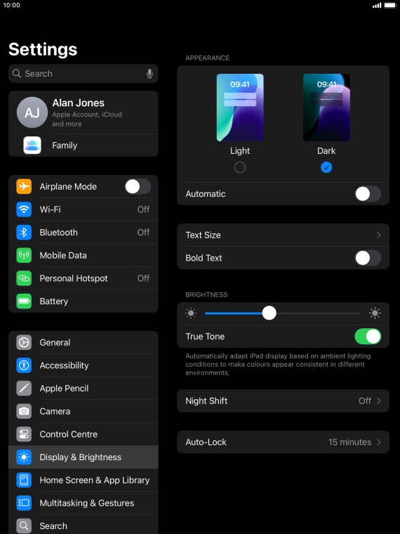 Press the indicator next to 