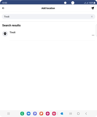 Press the required location.