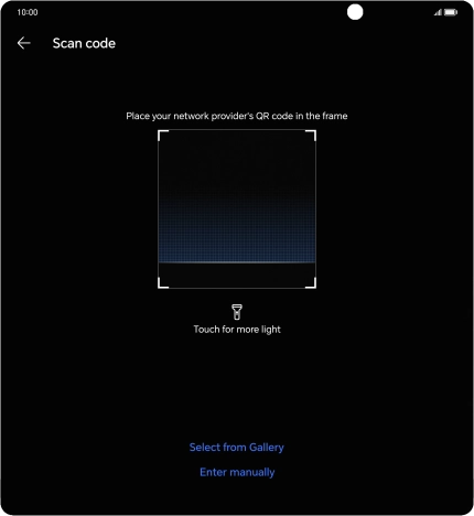 Place the QR code you've received inside the phone camera frame to scan the code. Your eSIM is transferred to your new phone over the internet.