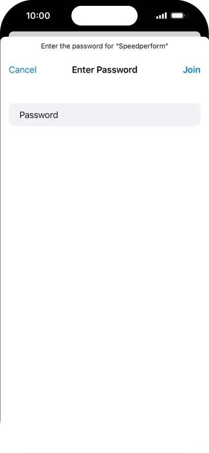 Key in the password for the Wi-Fi network and press Join.