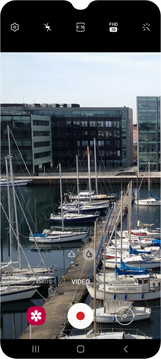 Press the video light icon.