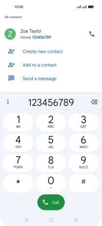 Key in the required number and press the call icon.