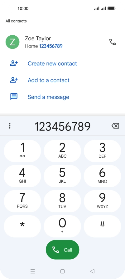 Key in the required number and press the call icon.