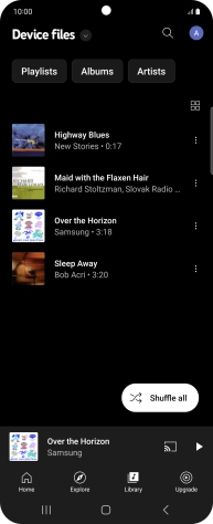 Press the required audio file.