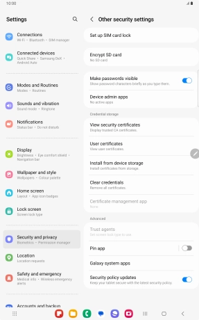 Press Set up SIM card lock. Press Set up SIM card lock.