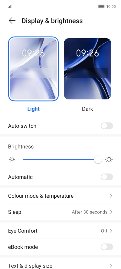 Press the indicator next to 