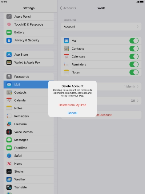Press Delete from My iPad.