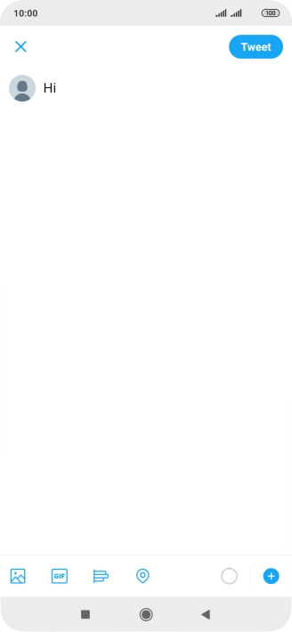Write the required text and press Tweet.