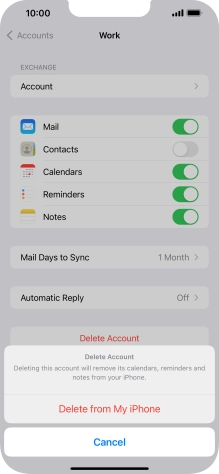 Press Delete from My iPhone.