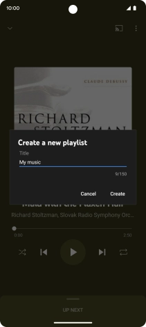 Key in a name for the playlist and press Create.