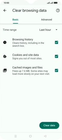 Press the fields next to the required data types.