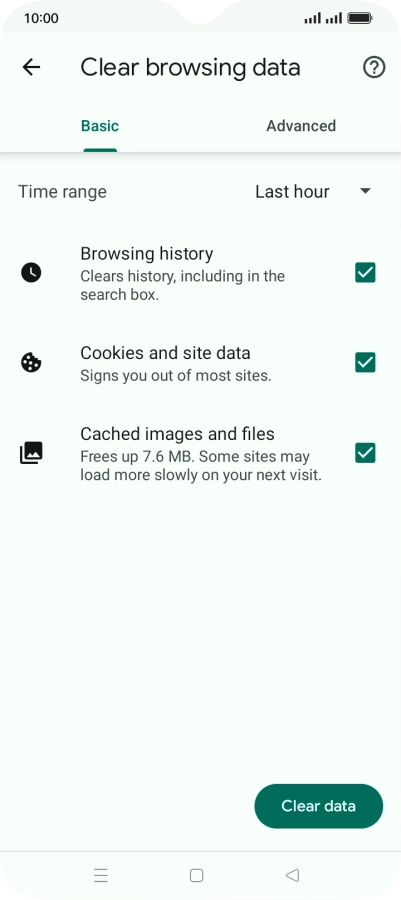 Press the fields next to the required data types.