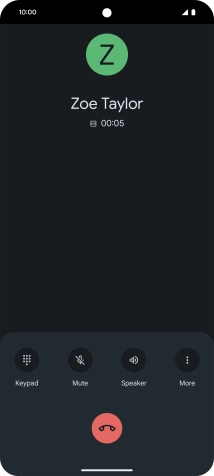 Press the end call icon.