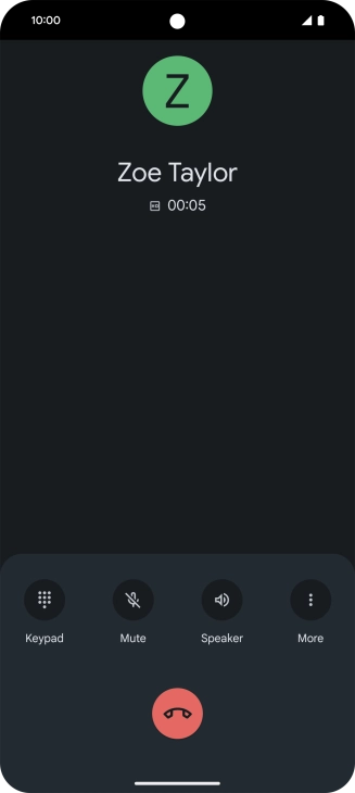 Press the end call icon.
