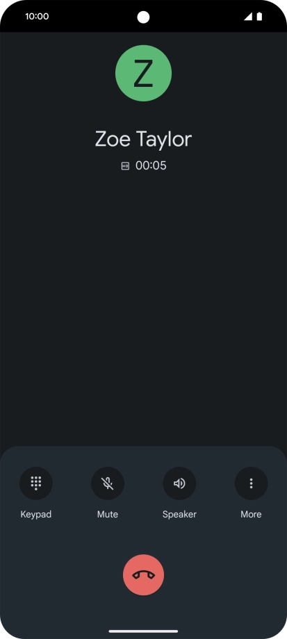 Press the end call icon.