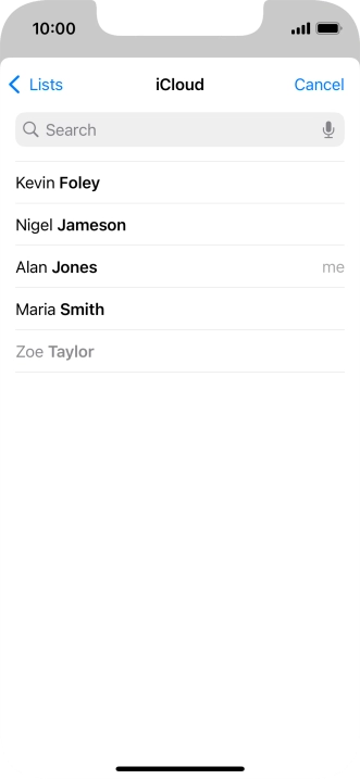 Press the required contact.