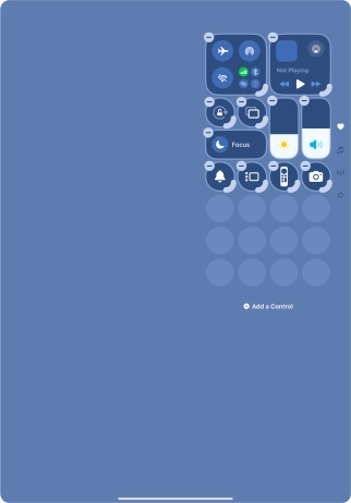 Press Add a Control and follow the instructions on the screen to add the required function to Control Centre.