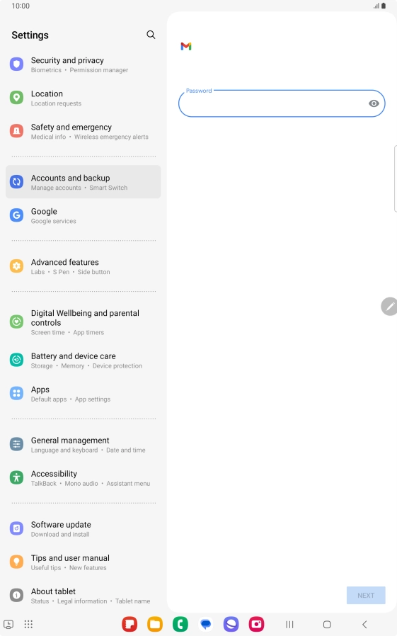 Press the field below 