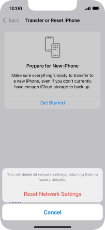 Press Reset Network Settings. Press Reset Network Settings.