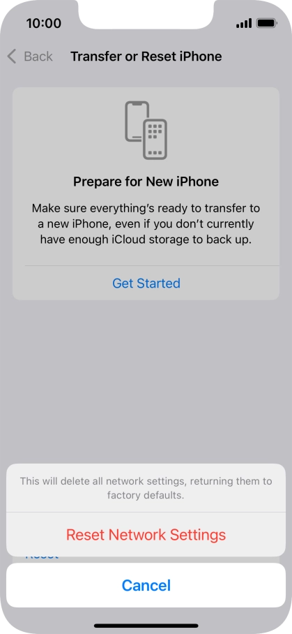 Press Reset Network Settings. Press Reset Network Settings.